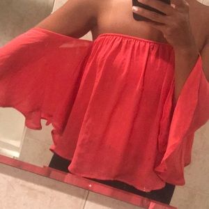 Off the shoulder blouse with bell sleeve